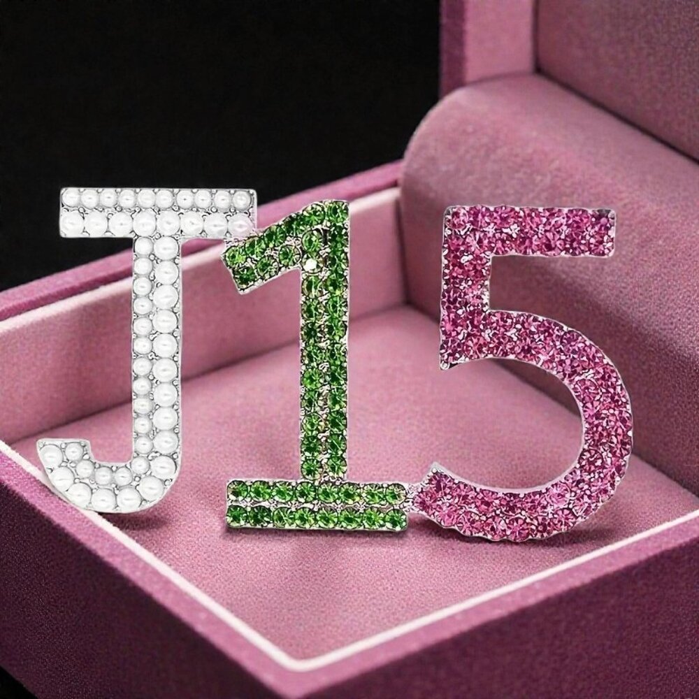 AKA Alpha Kappa‎ Alpha Brooch Pink & Green J15 Pin